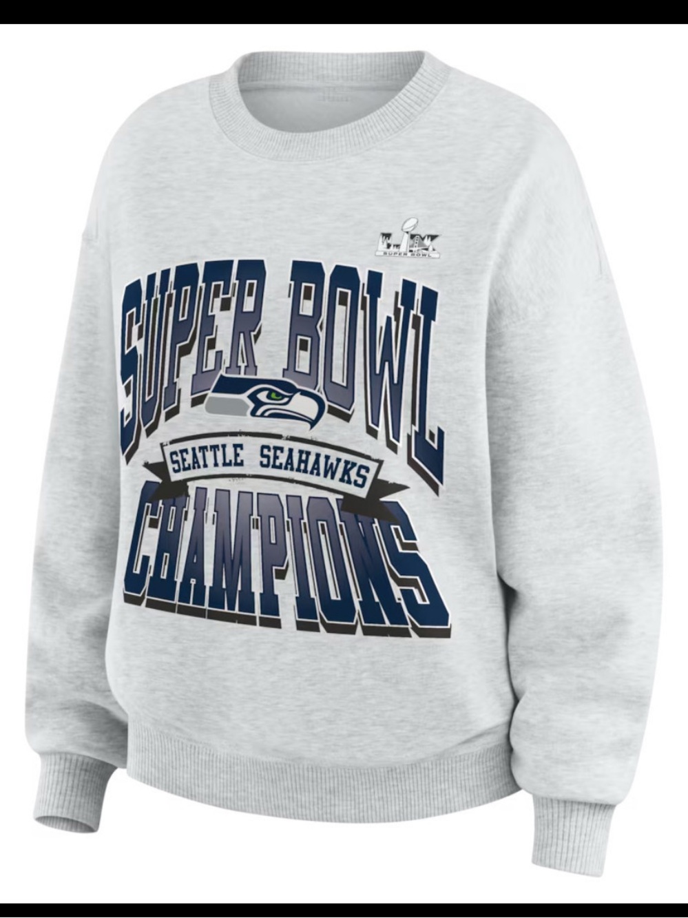 Wear By Erin Andrews Seattle Seahawks Grey Sweatshirt Size Medium LIKE NEW